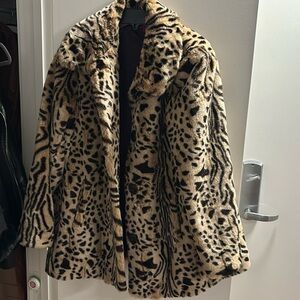 Faux Fur Cheetah Print Coat | Gallery | Size M